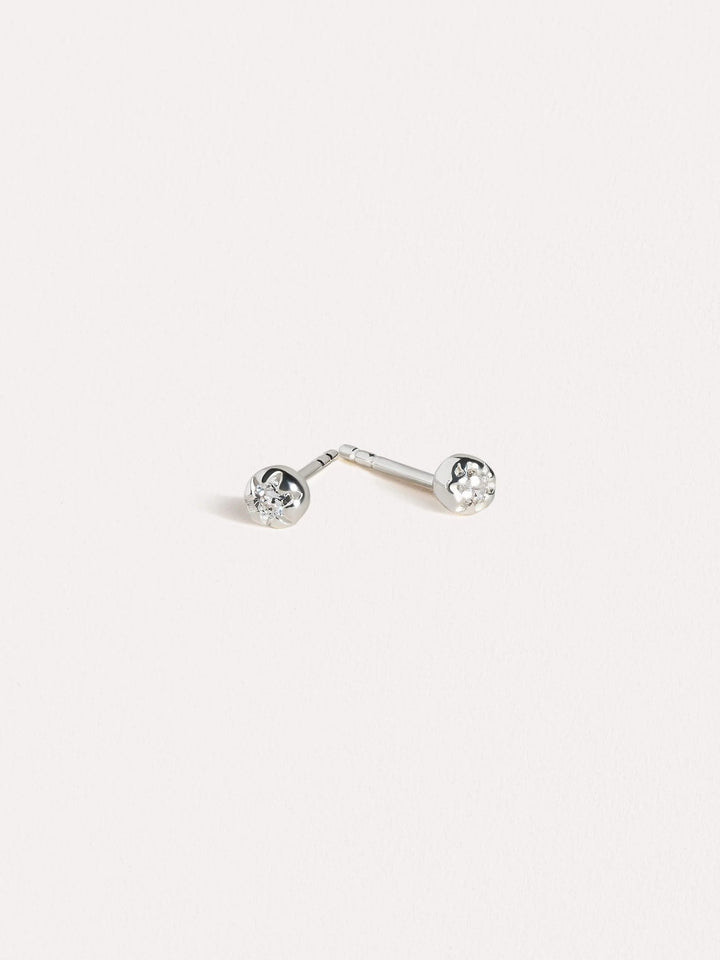 Petite Flower Earrings - 925 Sterling SilverWhite ZirconBackUpItemsBest Friend GiftLunai Jewelry