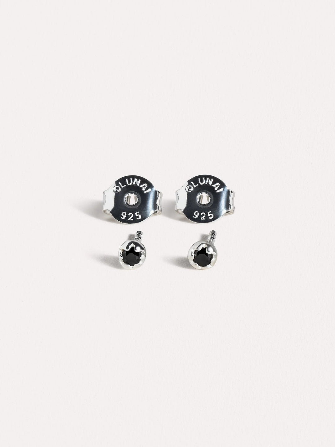 Petite Flower Earrings - 925 Sterling SilverBlack SapphireBackUpItemsBest Friend GiftLunai Jewelry