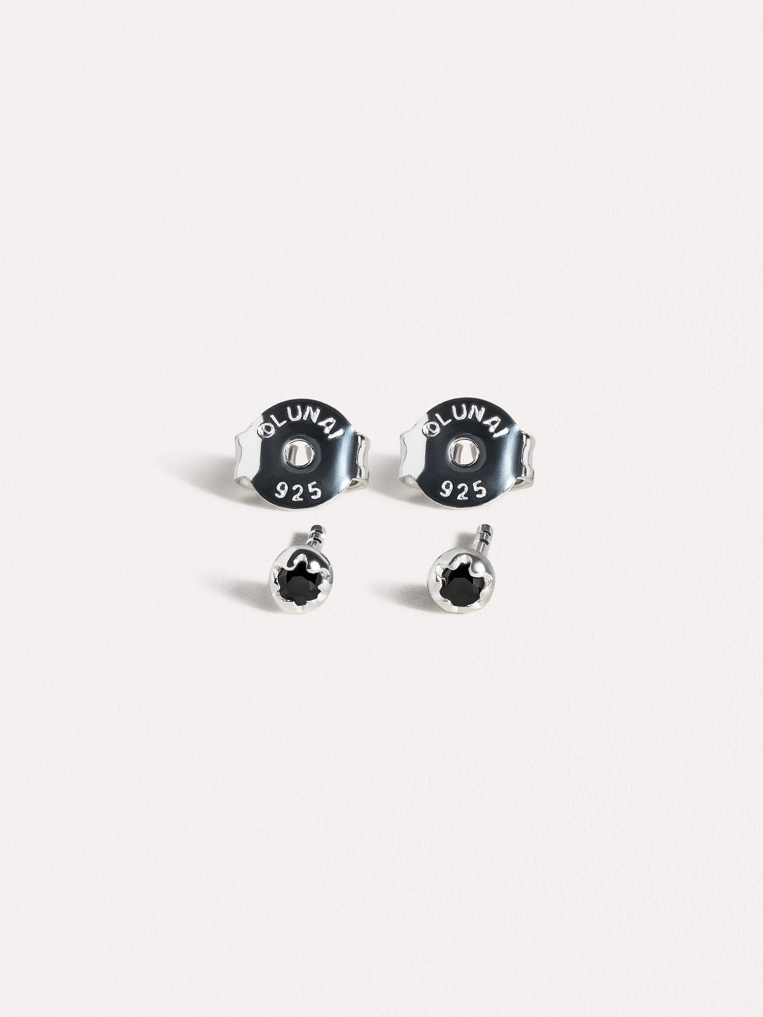 Petite Flower Earrings - 925 Sterling SilverBlack SapphireBackUpItemsBest Friend GiftLunai Jewelry