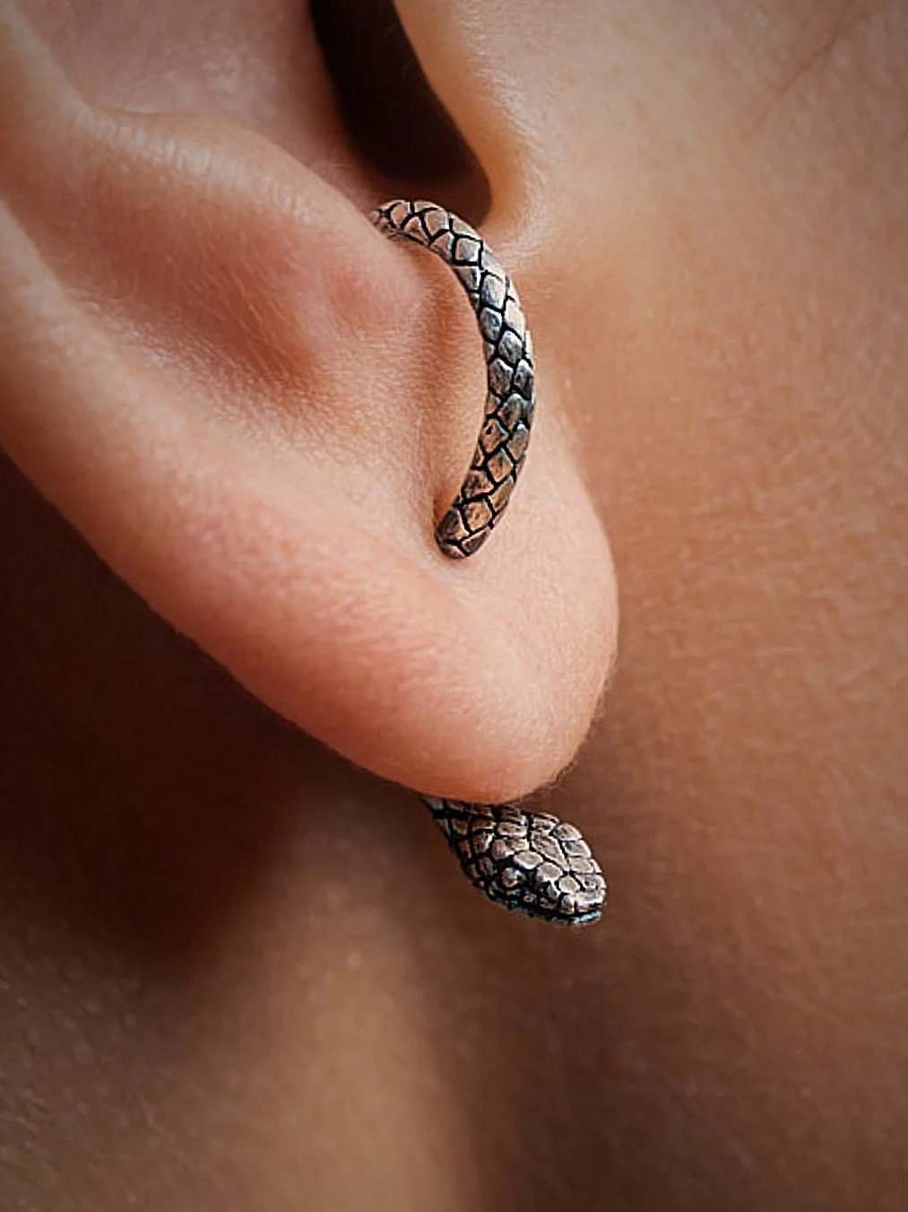 Salma Gold Serpent Ear Jackets – Mystic. Fearless. Unapologetic. - Pair925 Silver OxideALLAnimal EarringsLunai Jewelry