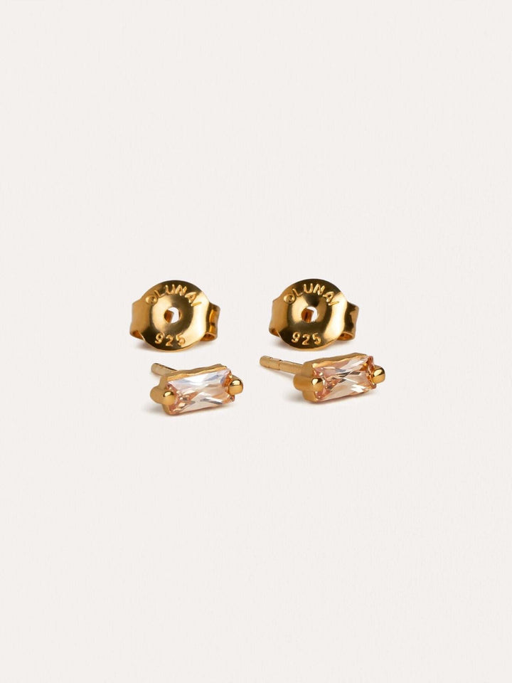 Vicky Baguette Stud Earrings - Citrine ZirconBirthstone Earringsbridal earringsLunai Jewelry