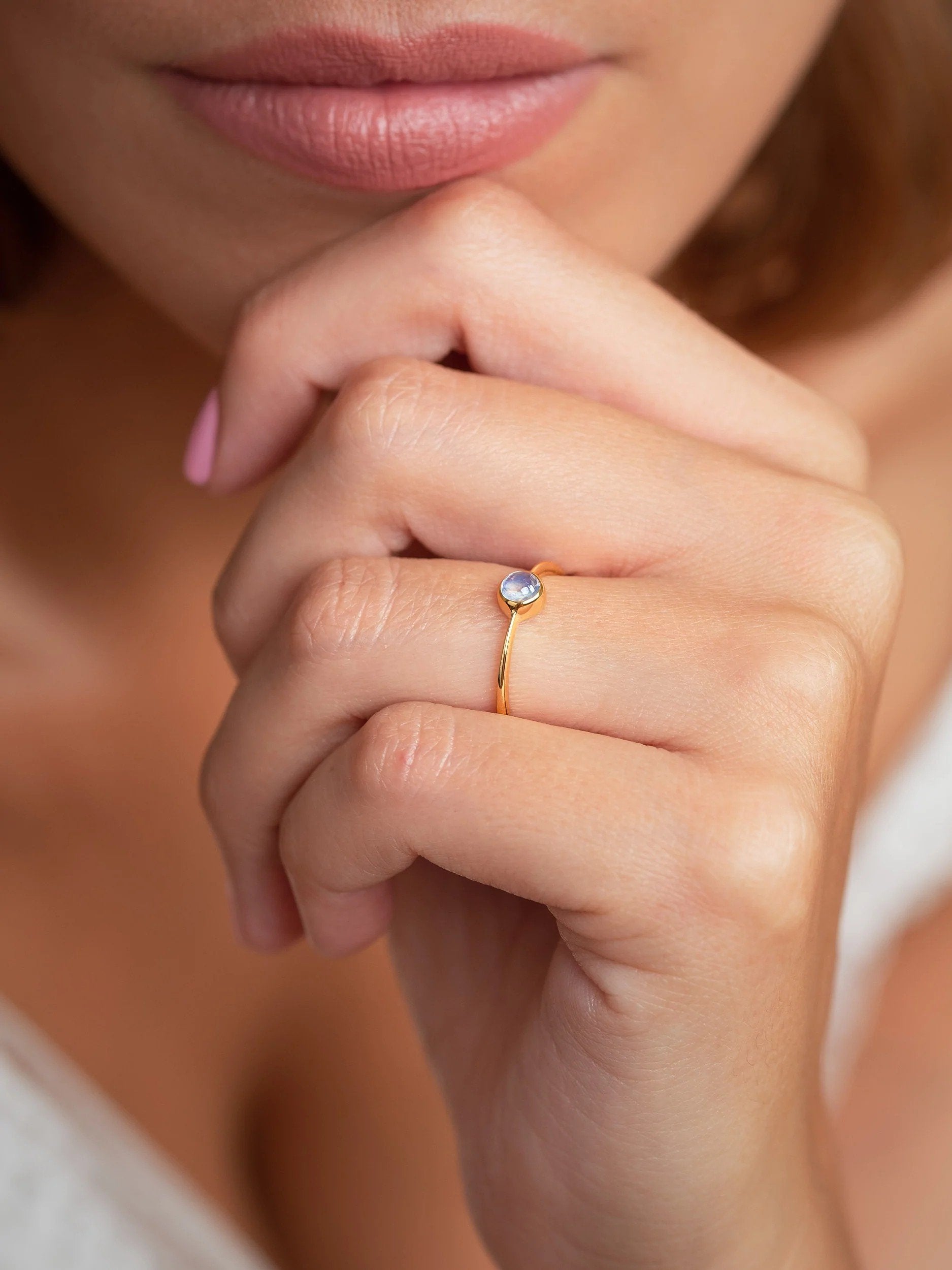 Handcrafted Jaana Small Stacking Ring featuring a dainty and timeless look
