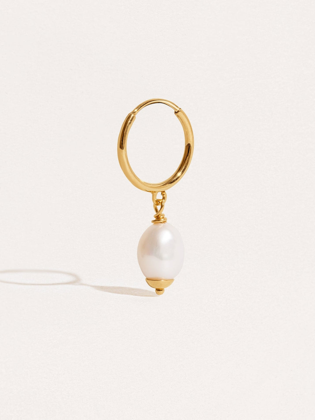 Antonella Baroque Pearl Drop Hoop Earrings - 24K Gold PlatedSingleArtisan JewelryConch EarringsLunai Jewelry