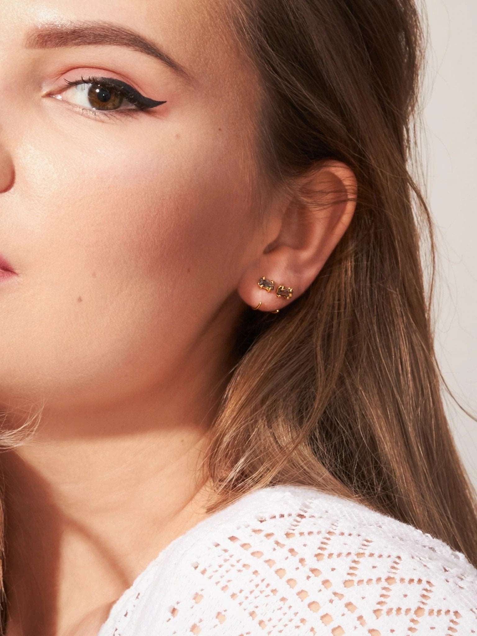 Aracely Huggie Hoop Earrings - 925 Sterling SilverBackUpItemsBirthstone giftLunai Jewelry