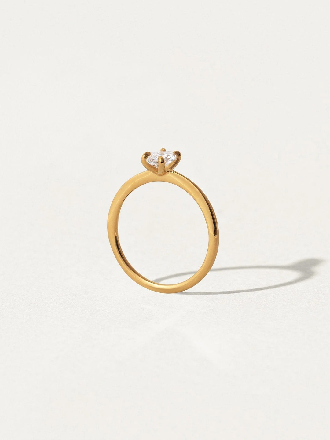 Ashlee Solitaire Ring - 24K Gold Vermeil4USAnniversary RingBackUpItemsLunai Jewelry