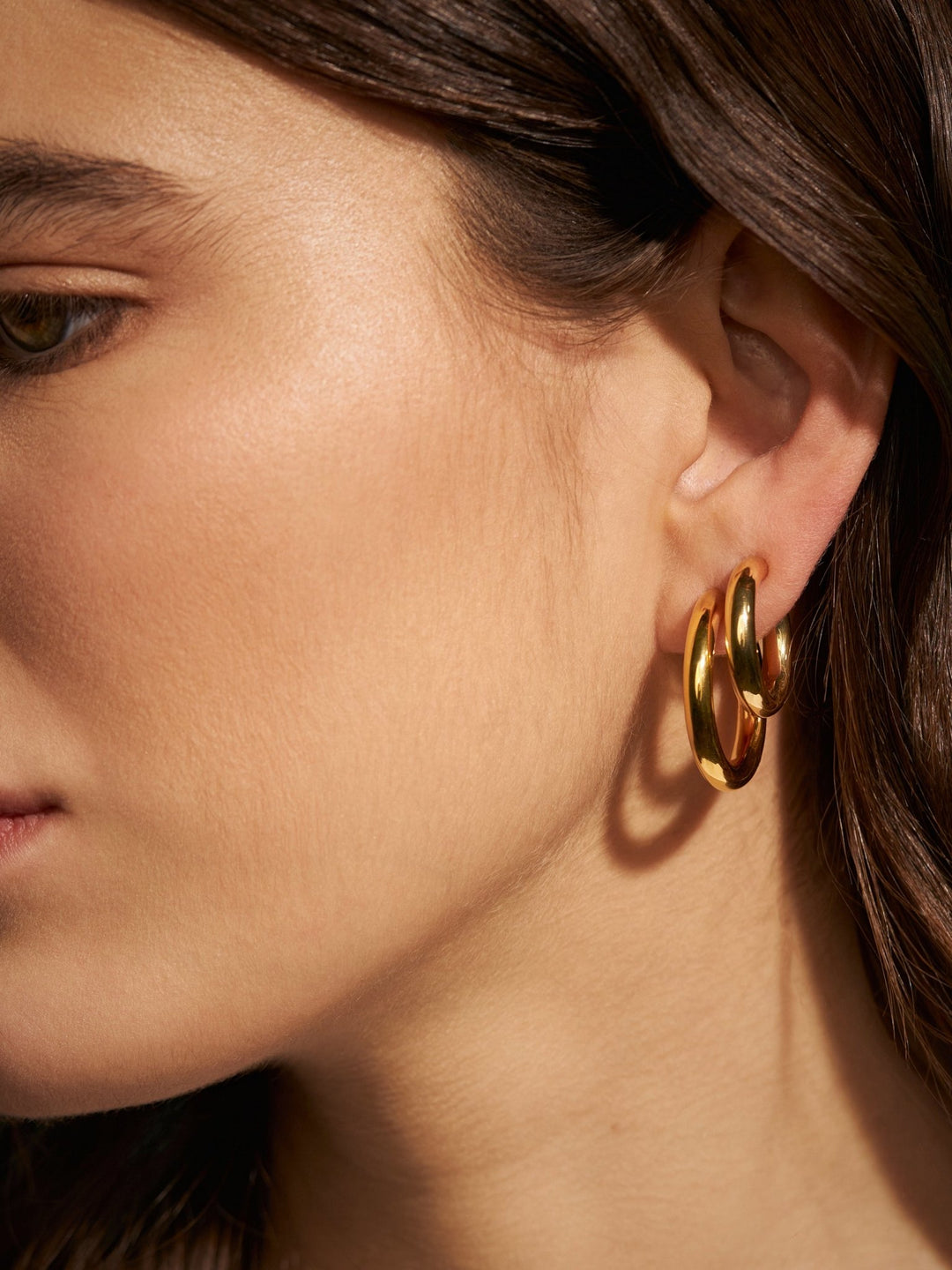 Bassel Chunky Hoop Earrings - 24K Gold PlatedBackUpItemsButterfly EarringsLunai Jewelry