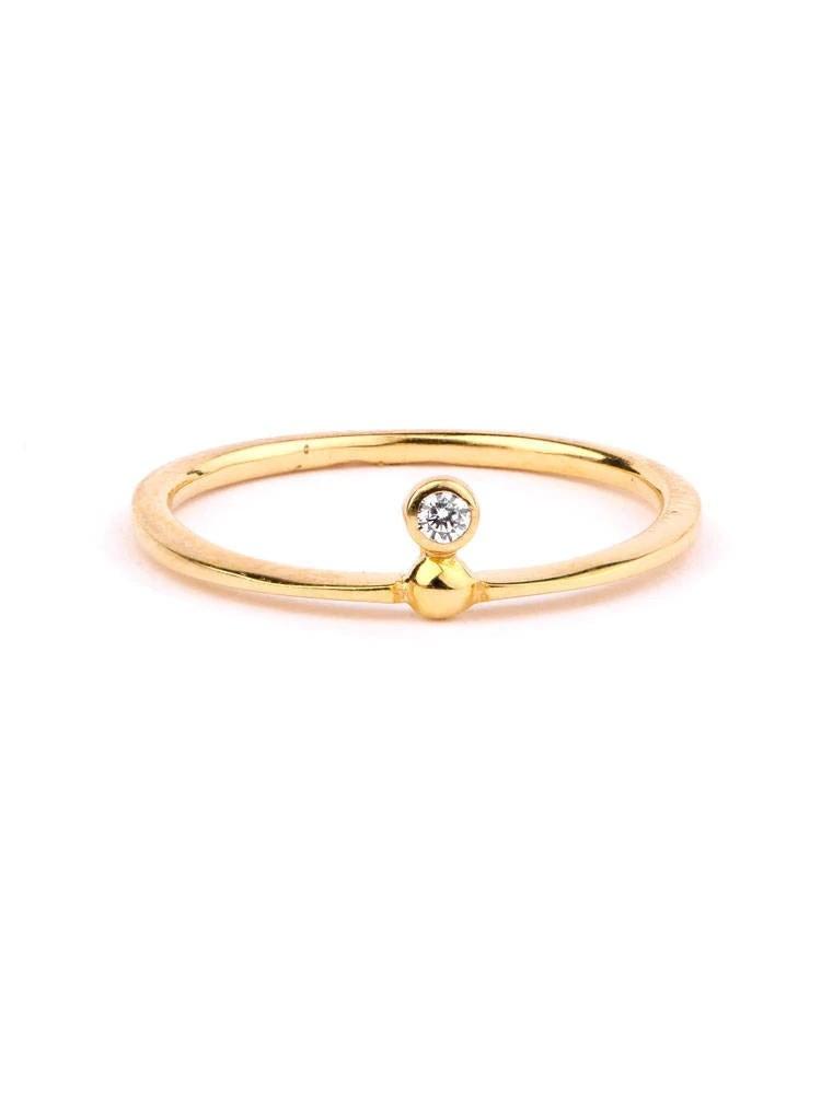 Betina Solitaire Zirconia Ring - Yellow Gold Vermeil5BackUpItemsbridesmaids giftLunai Jewelry
