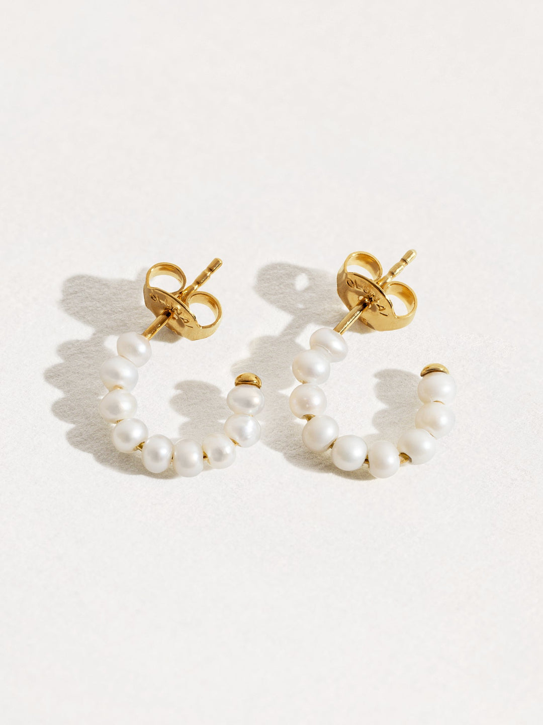 Blanca elegant small pearl hoop earrings – delicate small pearls set in dainty hoops