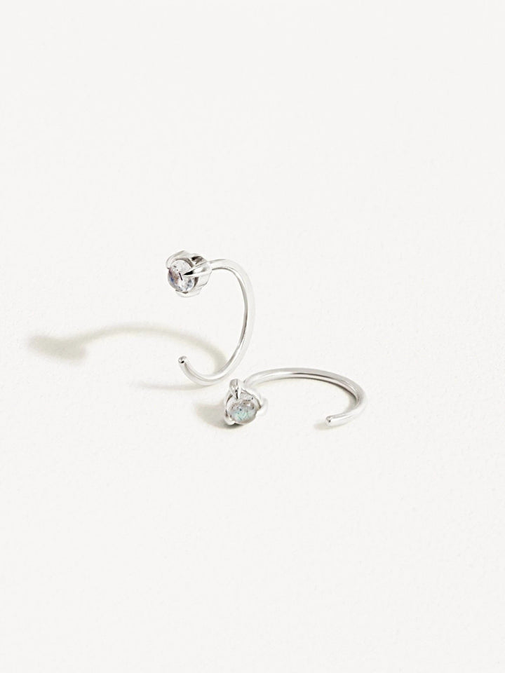 Candace Hoop Earrings - 925 Sterling SilverMoonstoneBackUpItemsBest Friend GiftLunai Jewelry