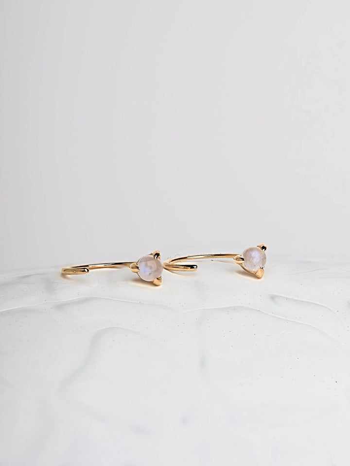 Candace Hoop Earrings - 24K Gold PlatedMoonstoneBackUpItemsBest Friend GiftLunai Jewelry