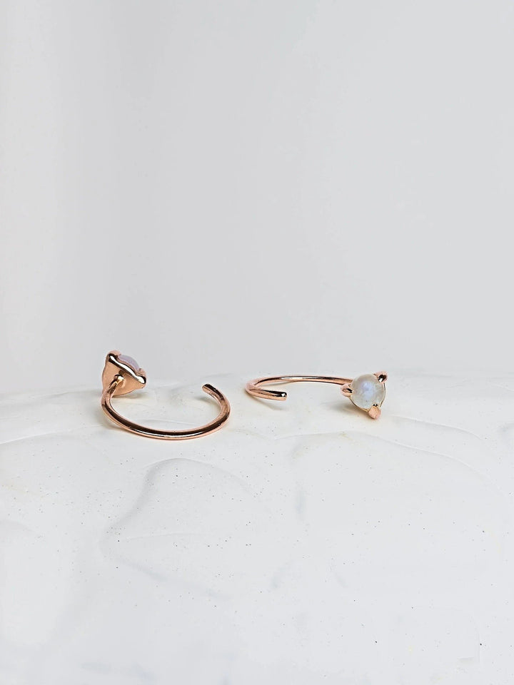 Candace Hoop Earrings - 18K Rose Gold PlatedLabradoriteBackUpItemsBest Friend GiftLunai Jewelry