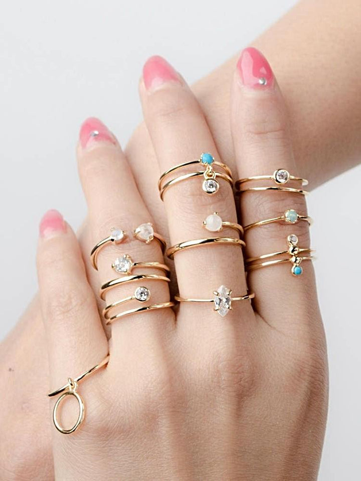 Caroline Moonstone Ring - 24K Gold Vermeil5August BirthstoneBackUpItemsLunai Jewelry