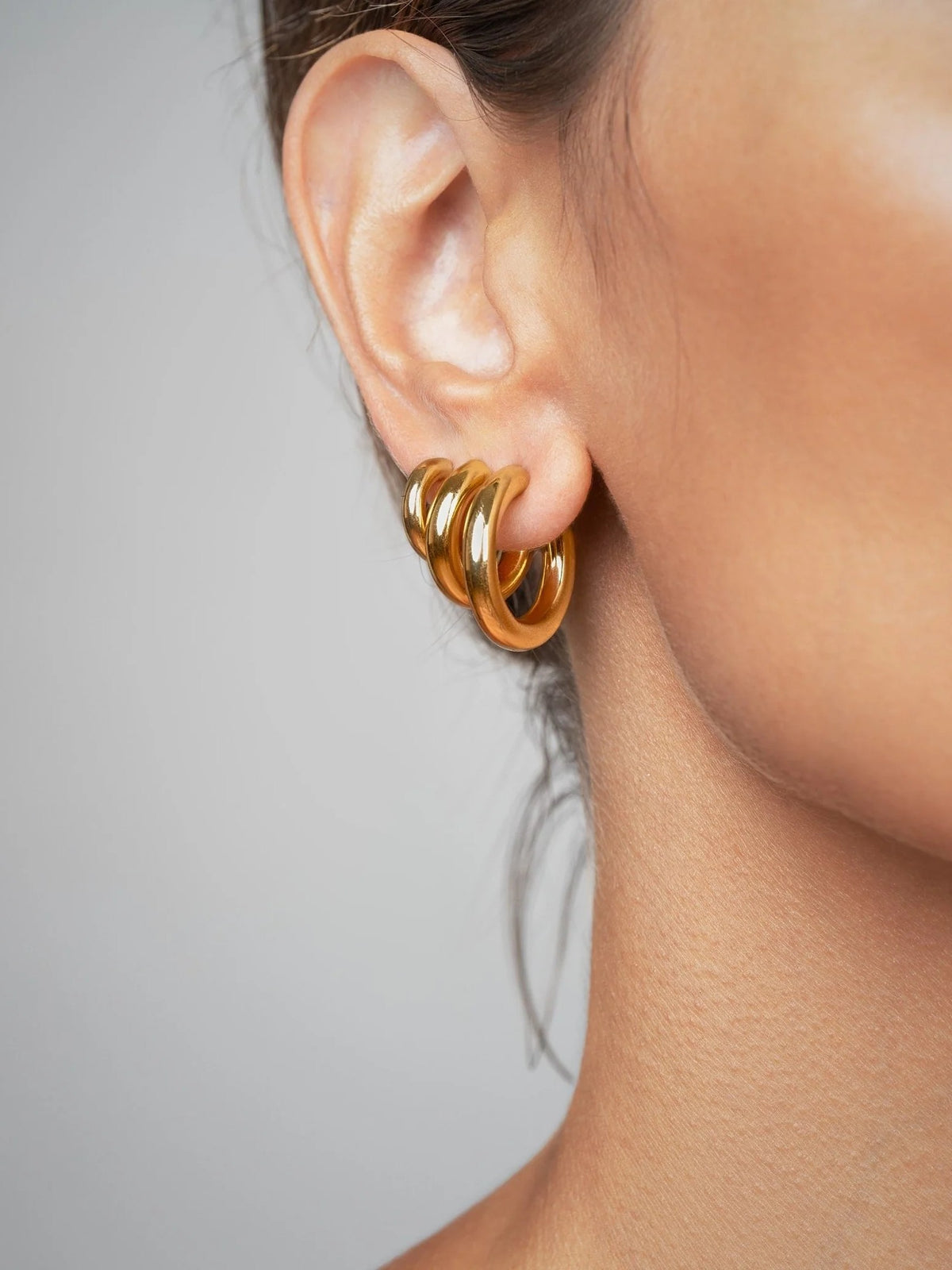 Chunky Hoop Earrings - 24K Gold PlatedBackUpItemsButterfly EarringsLunai Jewelry