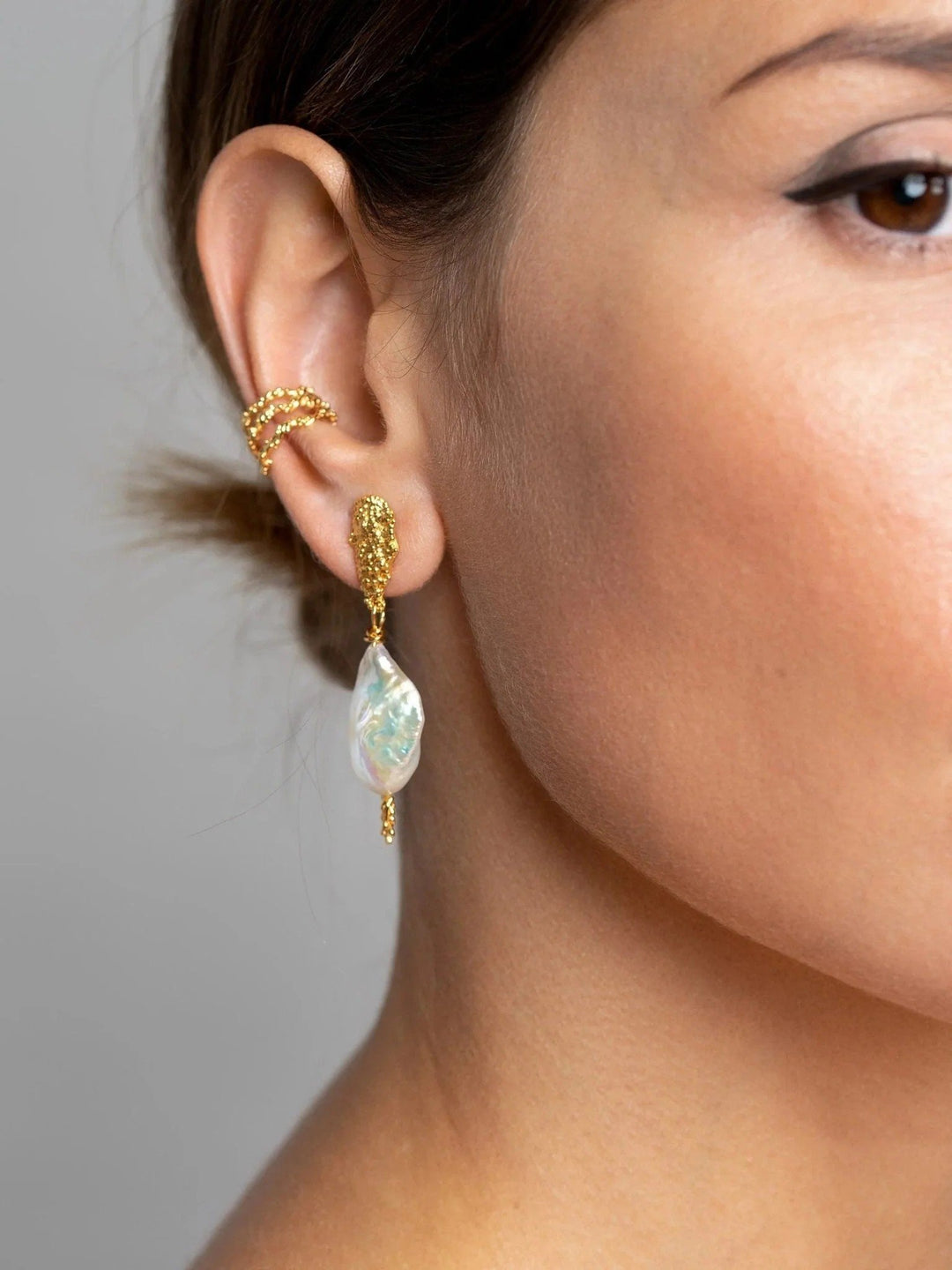 Cicer Keshi Pearl Stud Drop Earrings - black friday jewelryBridal EarringsLunai Jewelry