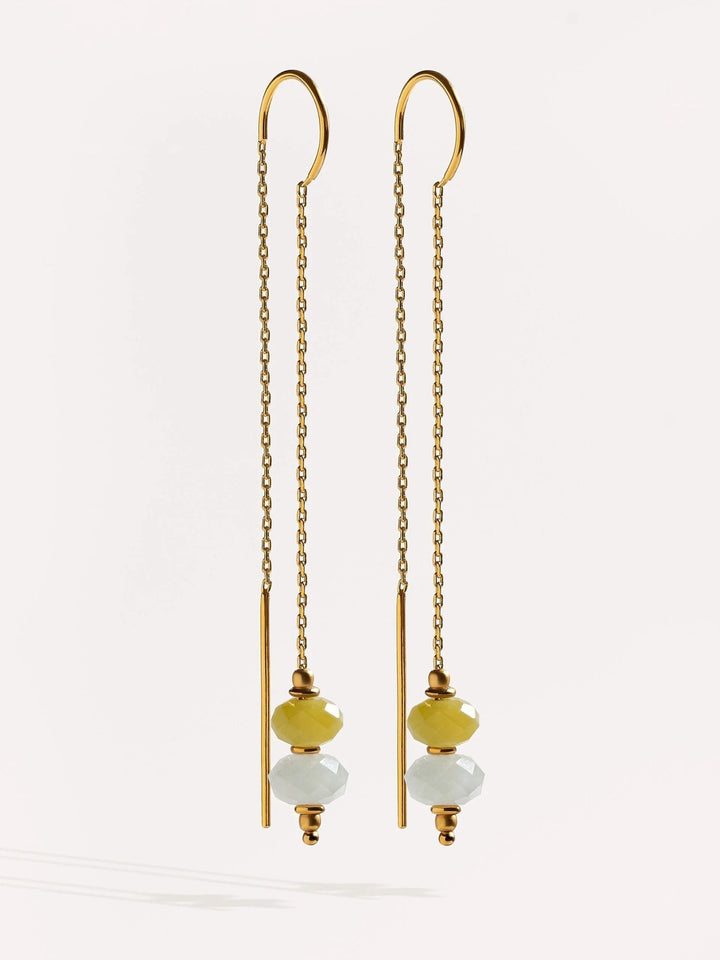 Elli Green Peridot and Aquamarine Chain Earrings - aquamarine earringsbirthstone earringsLunai Jewelry