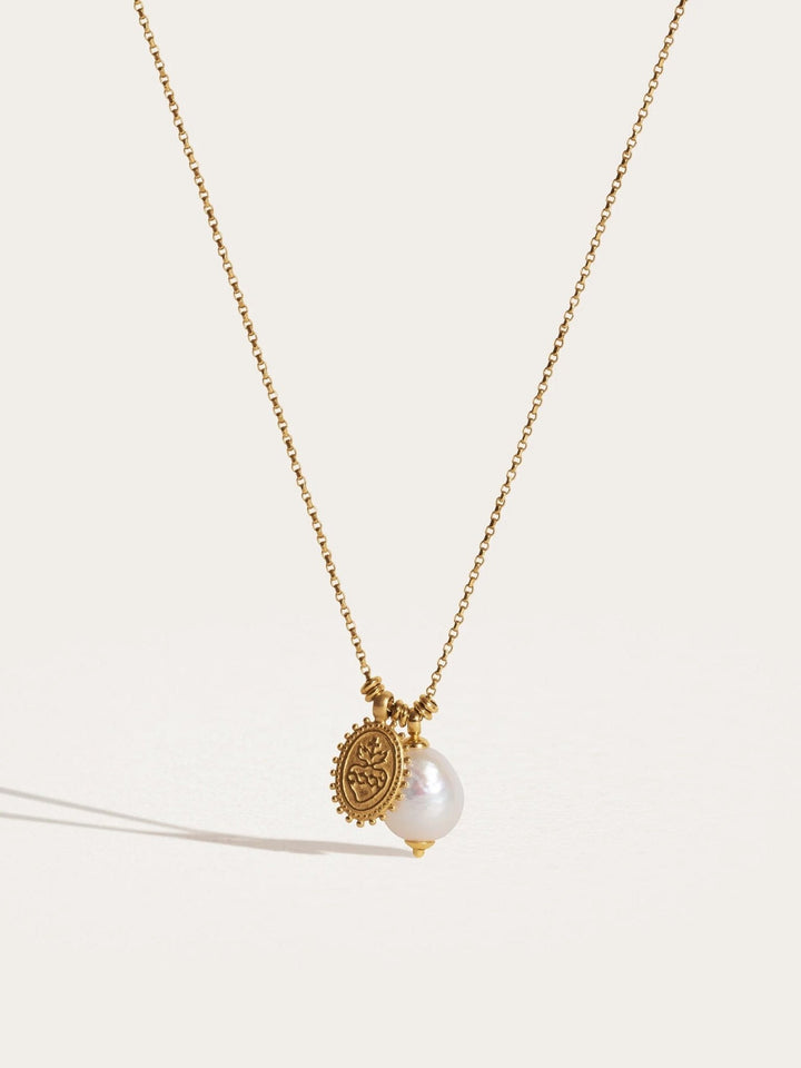 Flame Heart Baroque Pearl Necklace - 24K Gold PlatedAnniversary GiftBaroque Pearl NecklaceLunai Jewelry
