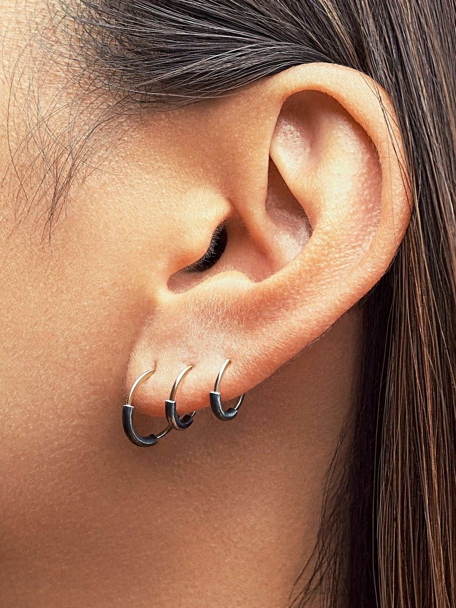 Gale Small Hoop Earrings - 14K Gold Filled Oxide7mmBackUpItemsCartilage HoopLunai Jewelry