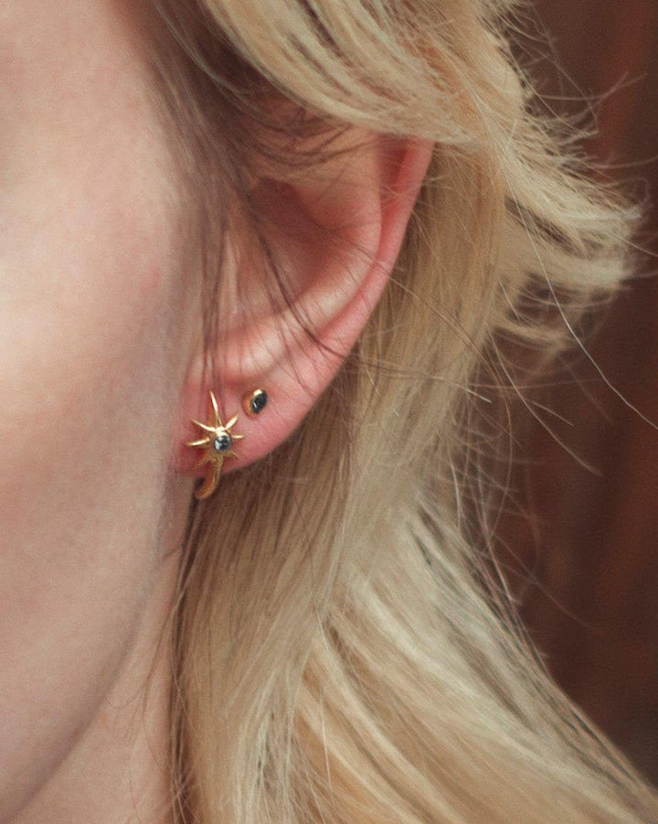 Starburst Earrings - Star Stud Earrings - Bridesmaid Gift - Minimalist Earrings - Tiny Star Earrings - Celestial Earrings - STD095 - 925 Sterling SilverSwiss Blue TopazALLBackUpItemsLunai Jewelry