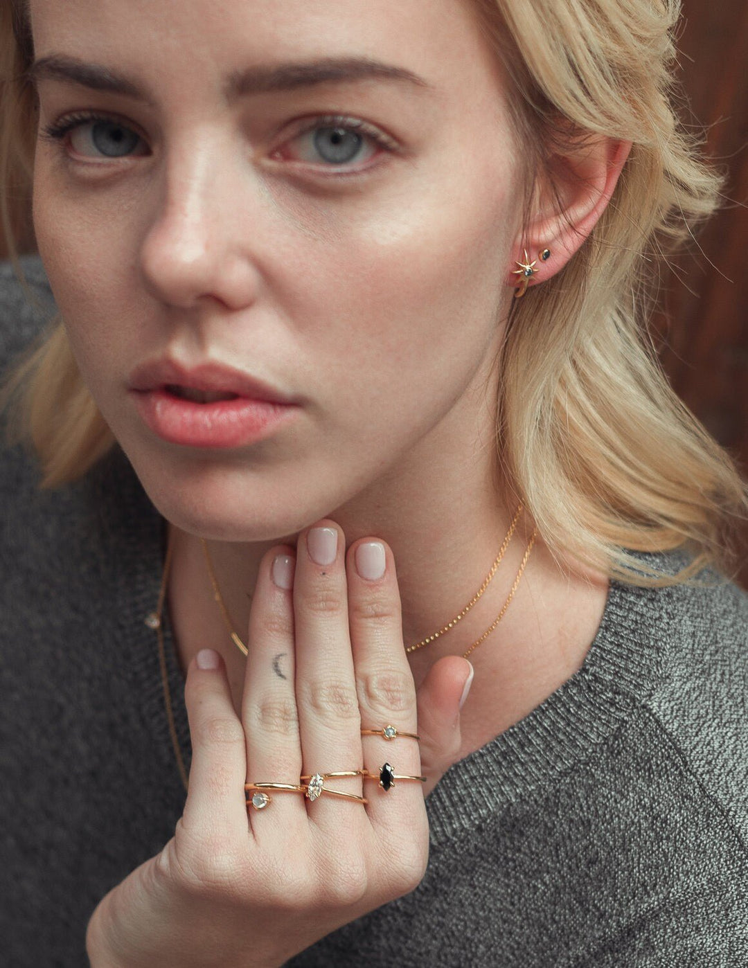 Starburst Earrings - Star Stud Earrings - Bridesmaid Gift - Minimalist Earrings - Tiny Star Earrings - Celestial Earrings - STD095 - 925 Sterling SilverSwiss Blue TopazALLBackUpItemsLunai Jewelry