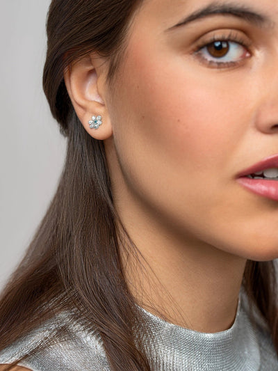 Iva Daisy Stud Earrings - 925 Sterling Silver Matteartisan earringscool earringsLunai Jewelry