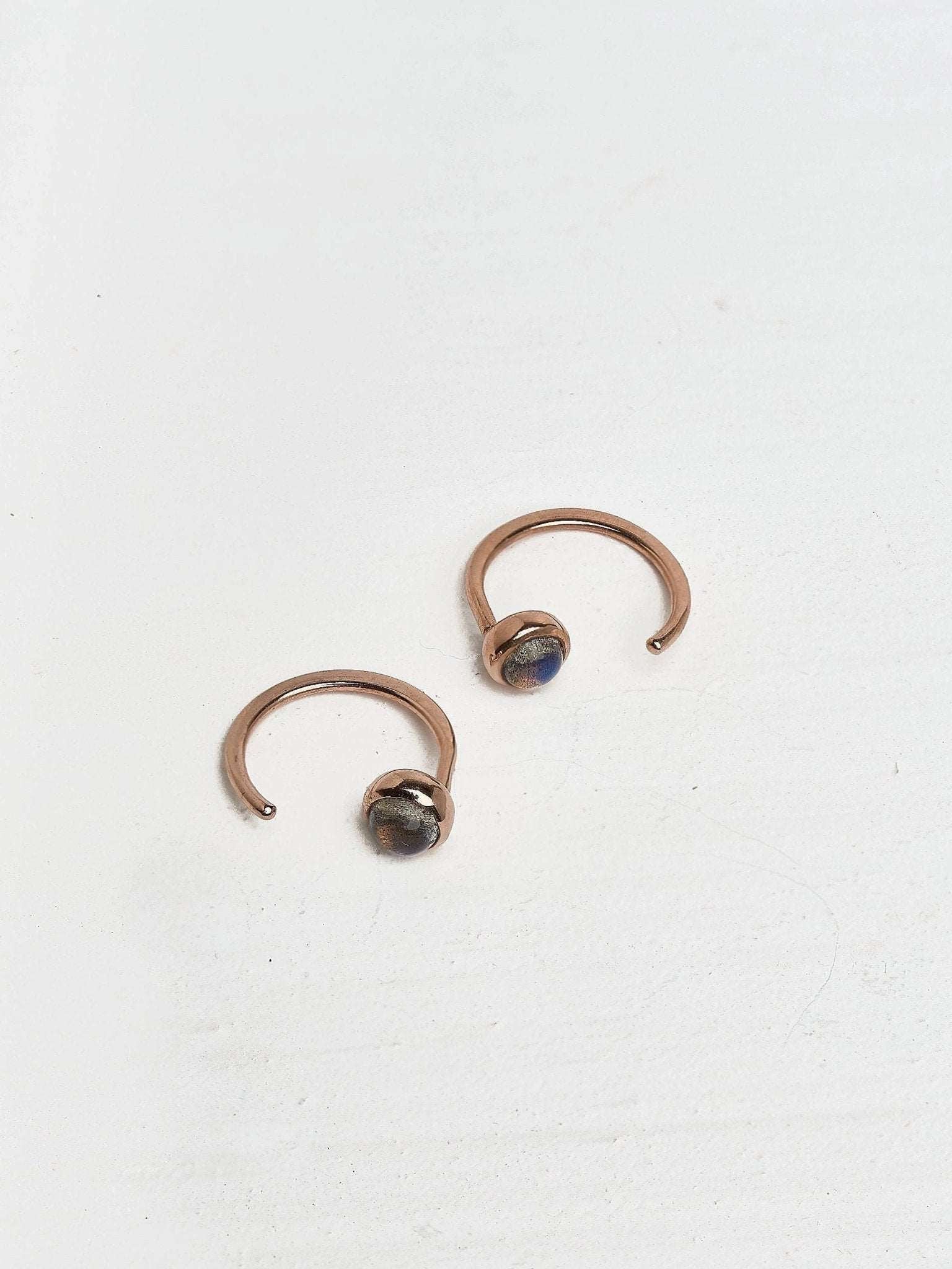 Kelley Huggie Hoop Earrings - 18K Rose Gold PlatedBackUpItemsBirthstone EarringsLunai Jewelry