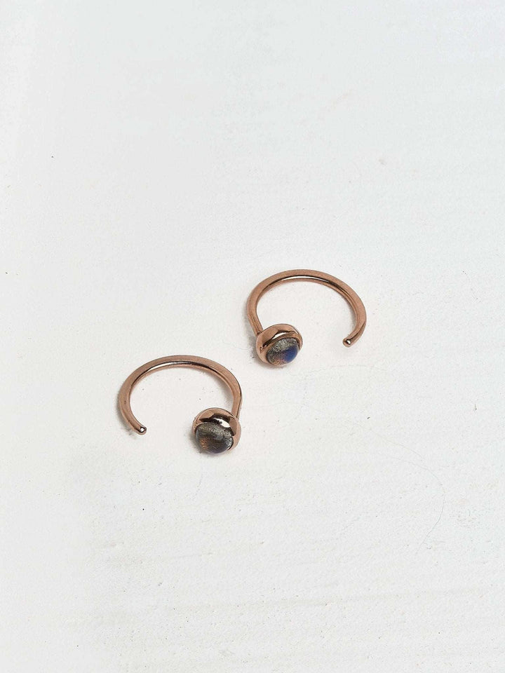Kelley Huggie Hoop Earrings - 18K Rose Gold PlatedBackUpItemsBirthstone EarringsLunai Jewelry