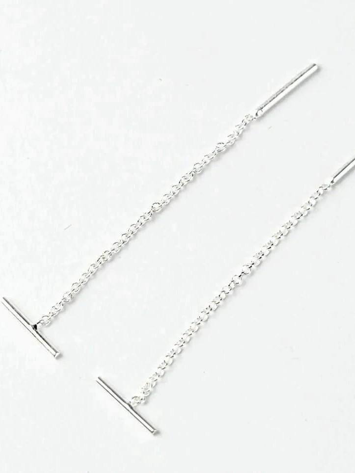 Lodas Small Bar Threader Earrings - 925 Sterling SilverBackUpItemsBridal JewelryLunai Jewelry