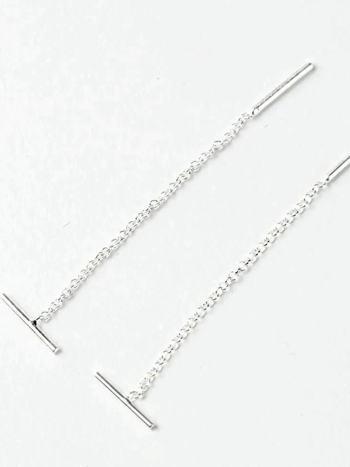 Lodas Small Bar Threader Earrings - 925 Sterling SilverBackUpItemsBridal JewelryLunai Jewelry
