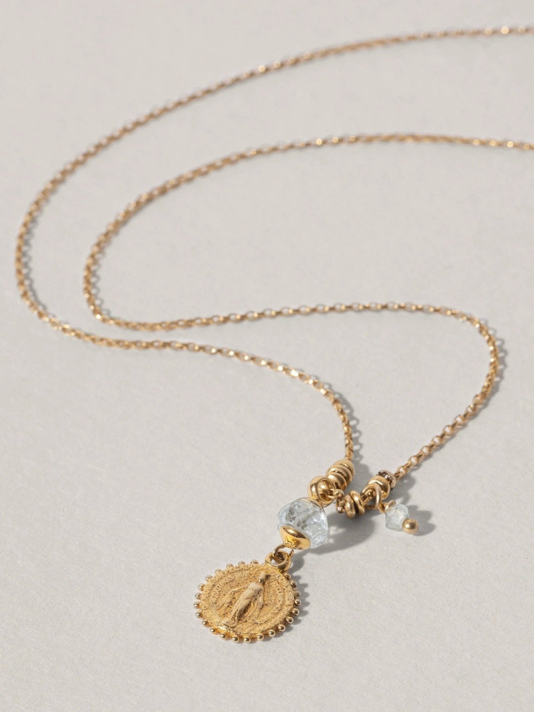 Maria Medallion Dangle Earrings - 24K Gold PlatedBackUpItemsCatholic JewelryLunai Jewelry