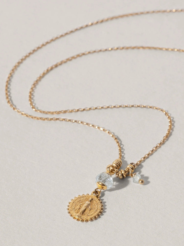 Maria Medallion Dangle Earrings - 24K Gold PlatedBackUpItemsCatholic JewelryLunai Jewelry