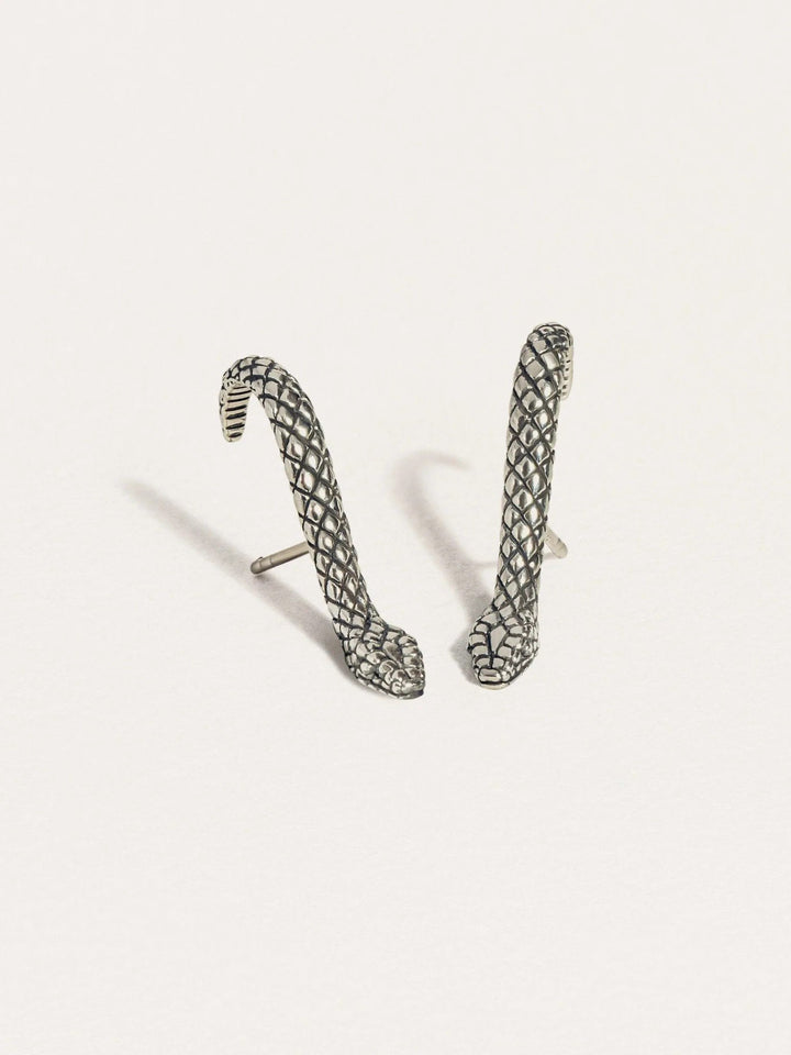 Medusa Snake Suspender Earrings in Sterling Silver - 24K Gold PlatedSingleAnimal earringsEar ClimberLunai Jewelry