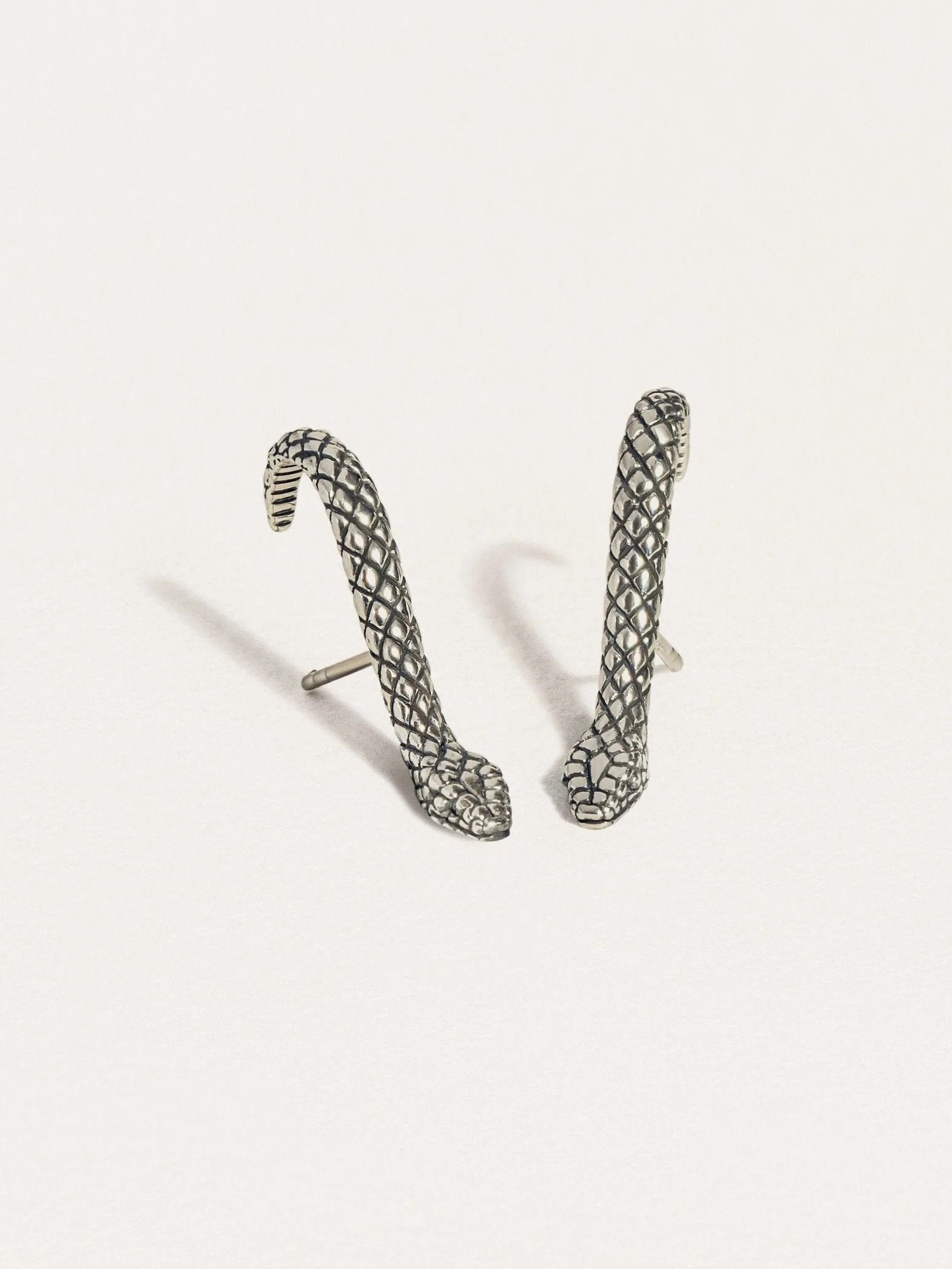 Medusa Snake Suspender Earrings in Sterling Silver - 24K Gold PlatedSingleAnimal earringsEar ClimberLunai Jewelry