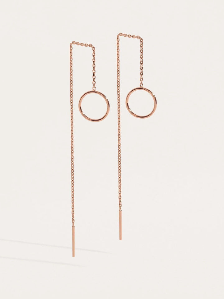 Melania Circle Ear Thread - 24K Gold PlatedBackUpItemsBest Friend GiftLunai Jewelry