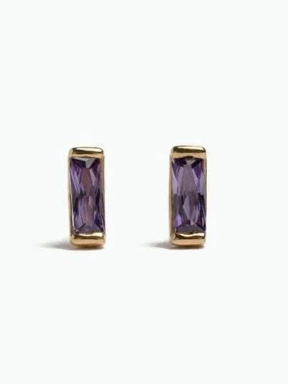 Mini Gem Stud Earring - 925 Sterling SilverDark ChampagneBackUpItemsBirthstone EarringsLunai Jewelry