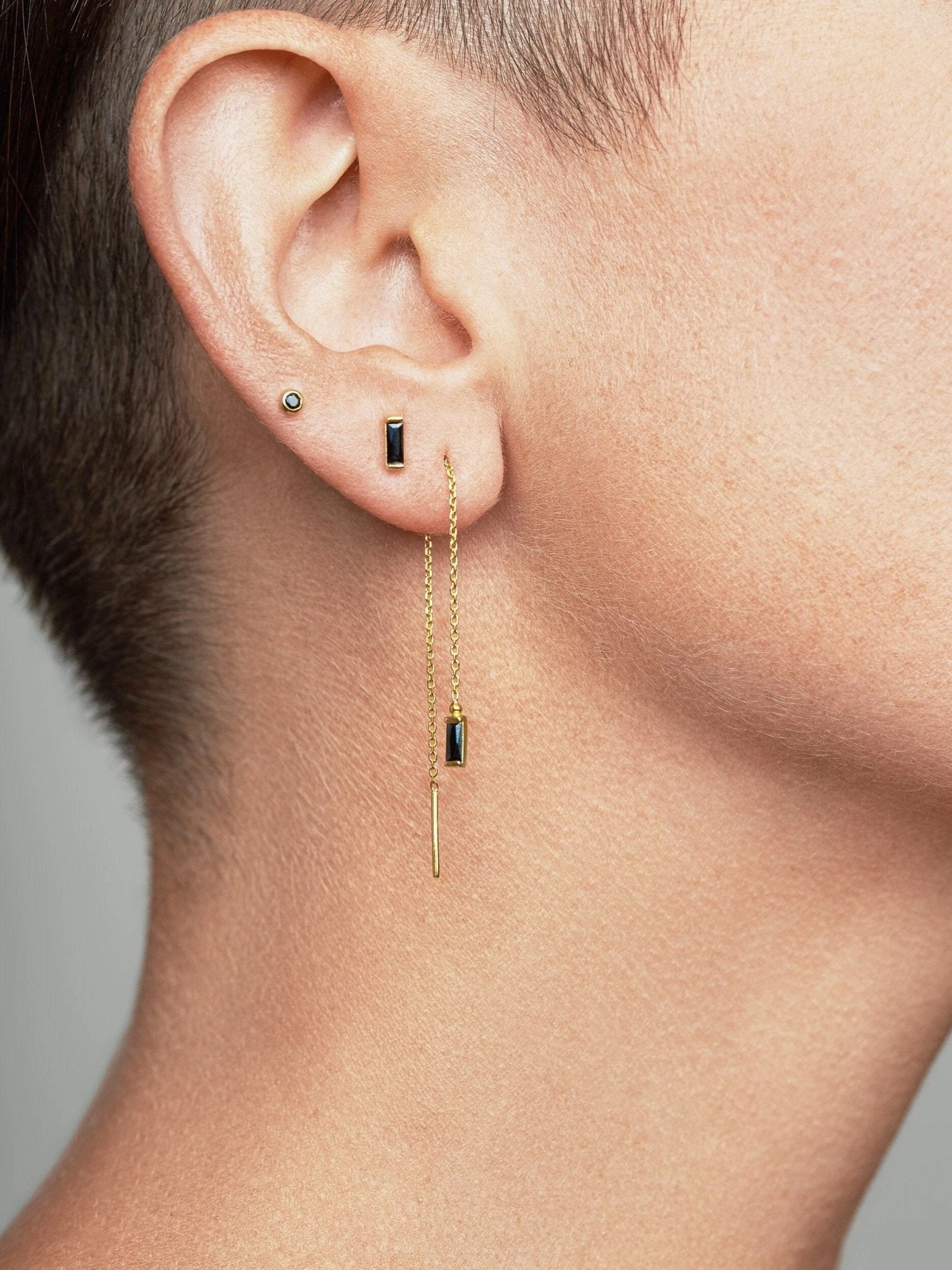 Mini Gem Stud Earring - 925 Sterling SilverBlack ZirconBackUpItemsBirthstone EarringsLunai Jewelry