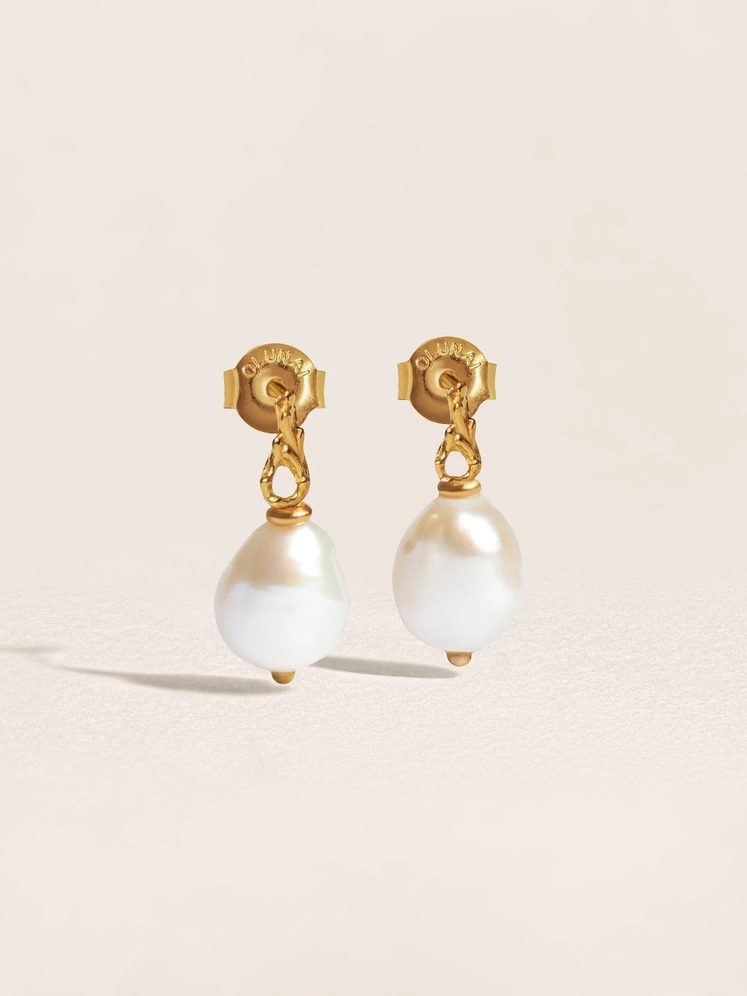 Mismatched Stud Earrings Baroque Pearls - Bridal EarringsDangle & Drop EarringsLunai Jewelry