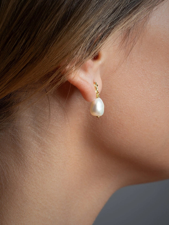 Mismatched Stud Earrings Baroque Pearls - Bridal EarringsDangle & Drop EarringsLunai Jewelry