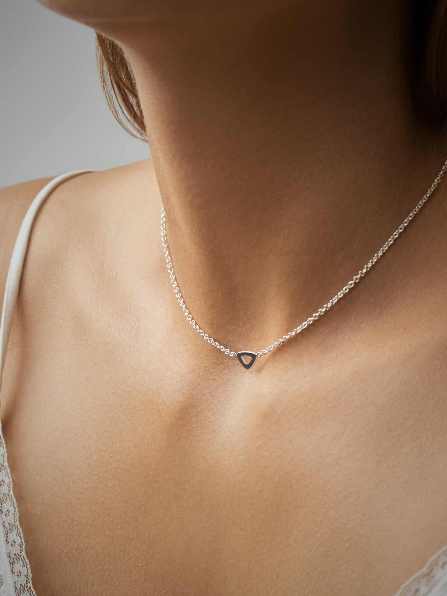 Oval Charm Choker - 925 Sterling SilverAdjustable NecklaceAnniversary GiftLunai Jewelry