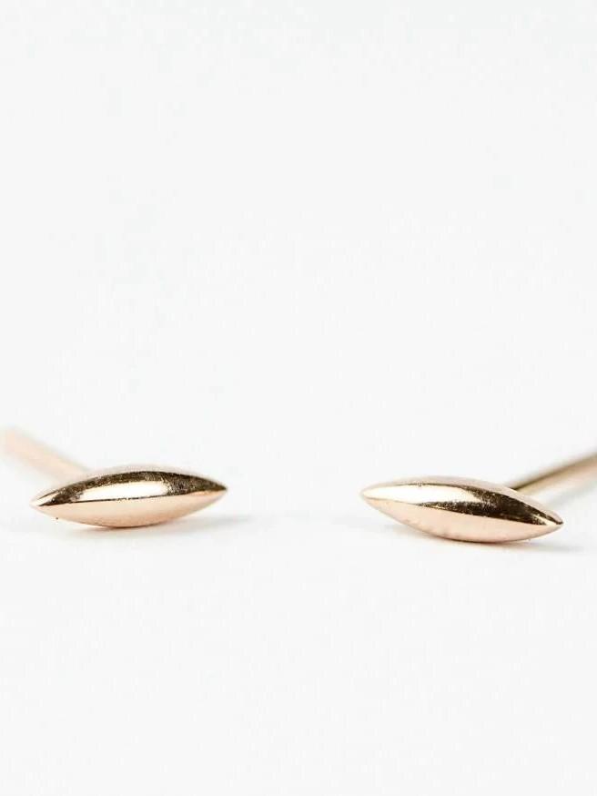 Rise Stud Earrings - 18K Rose Gold PlatedBridesmaid EarringDainty EarringsLunai Jewelry