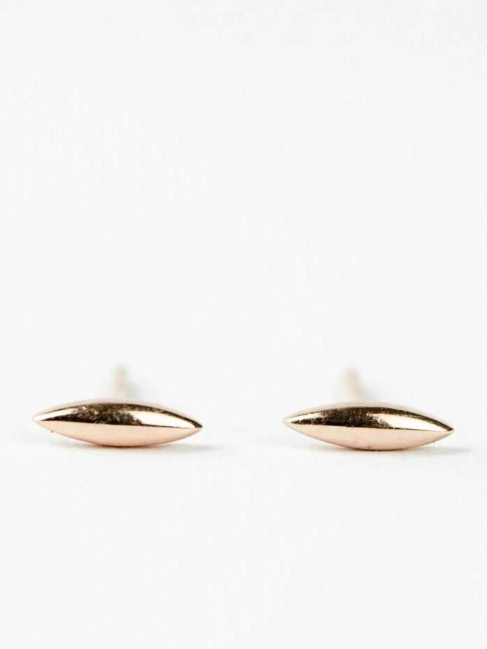 Rise Stud Earrings - 24K Gold PlatedBridesmaid EarringDainty EarringsLunai Jewelry
