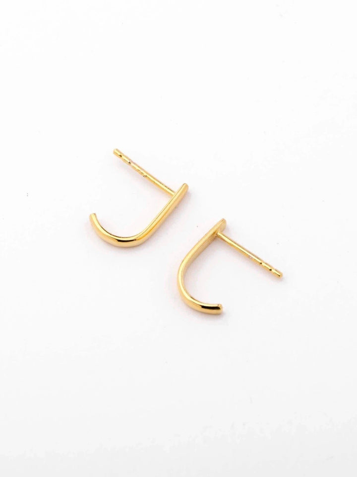 Sita bar earrings in gold plated and sterling silver finishes — sleek design displayed side by side.