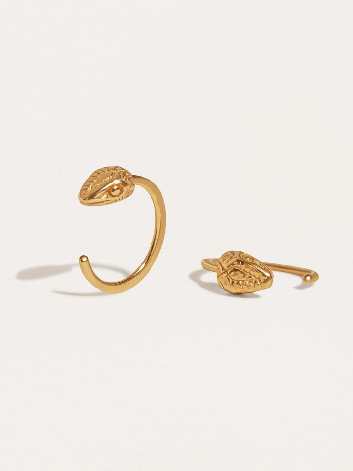 Snake Huggie Earrings - 24K Gold PlatedPair925 silver jewelryAnimal earringsLunai Jewelry