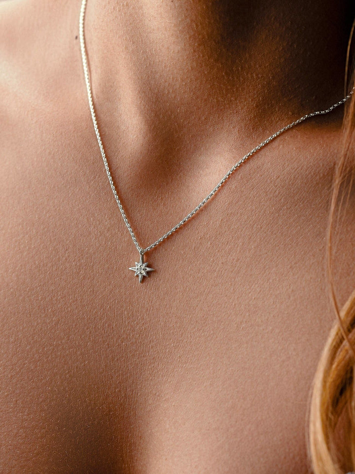 Stell Starburst Necklace - 15.7St Silver ShinyAdjustable NecklaceBackUpItemsLunai Jewelry