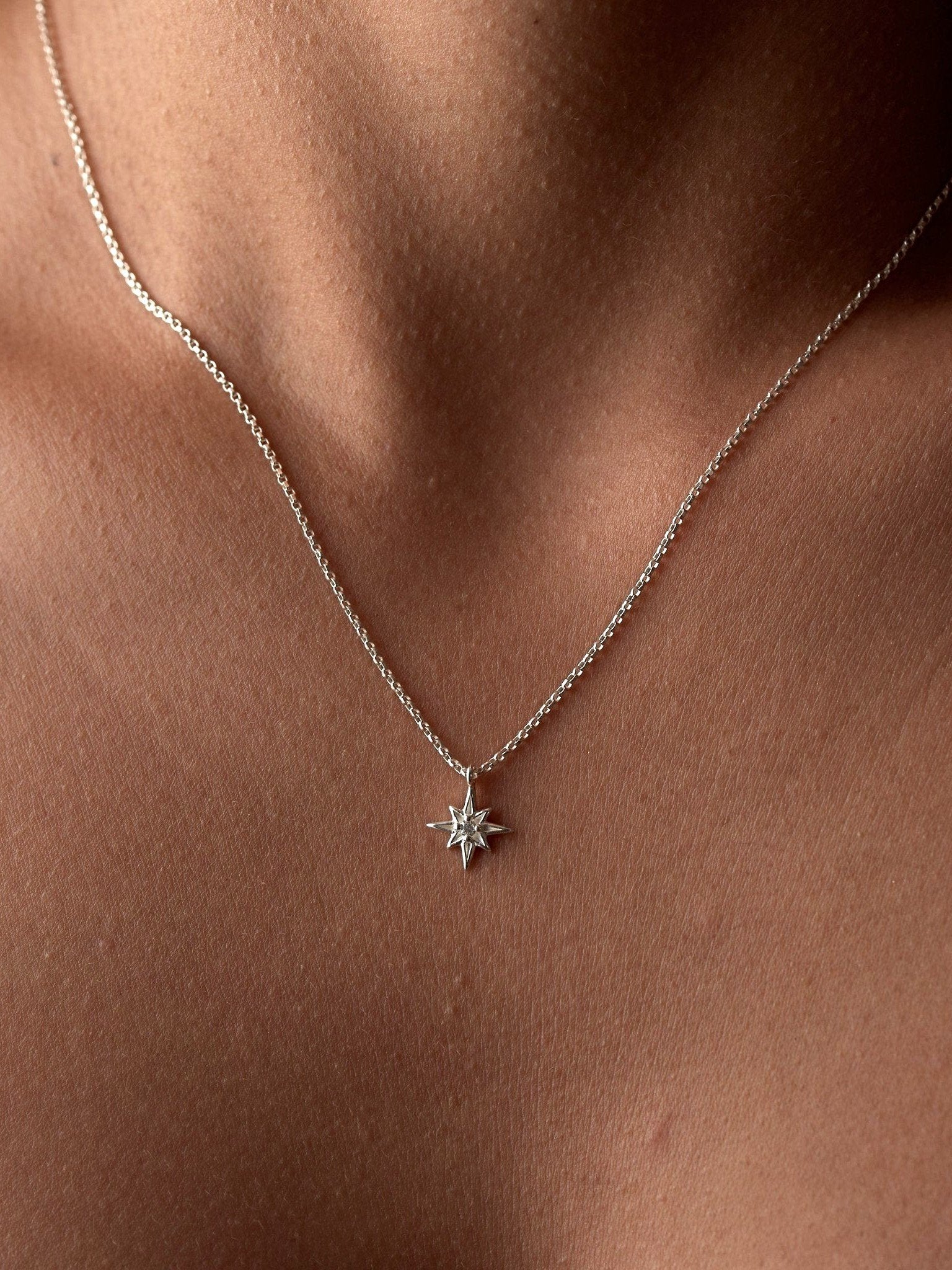 Stell Starburst Necklace - 15.7St Silver ShinyAdjustable NecklaceBackUpItemsLunai Jewelry
