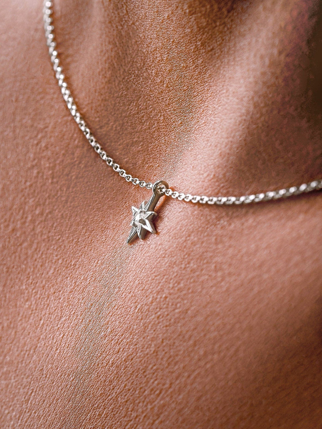 Stell Starburst Necklace - 15.7St Silver ShinyAdjustable NecklaceBackUpItemsLunai Jewelry