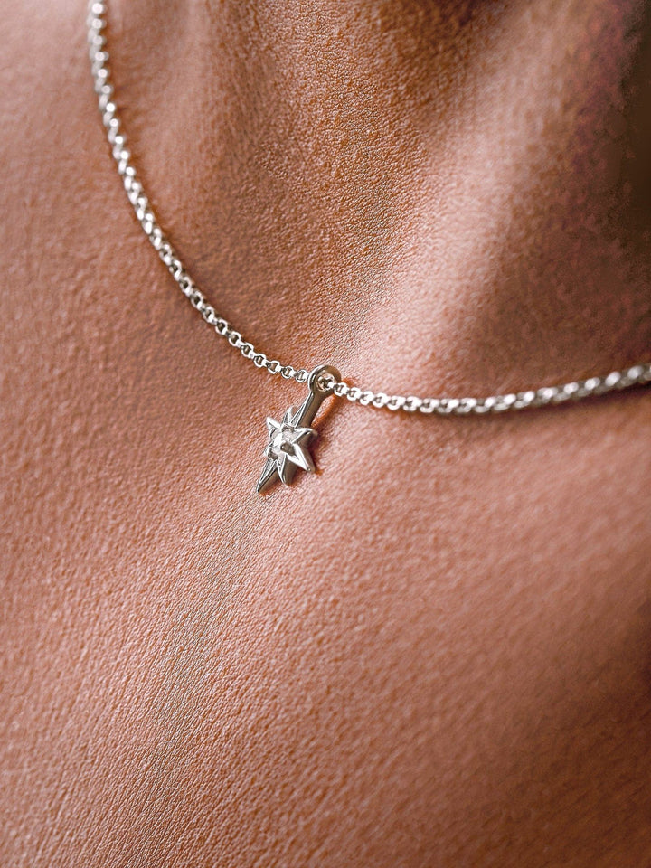Stell Starburst Necklace - 15.7St Silver ShinyAdjustable NecklaceBackUpItemsLunai Jewelry