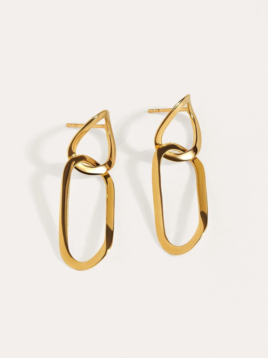 Vermilia Gold Link Earrings - 24K Gold Platedcable link EarringsChain Drop EarringsLunai Jewelry