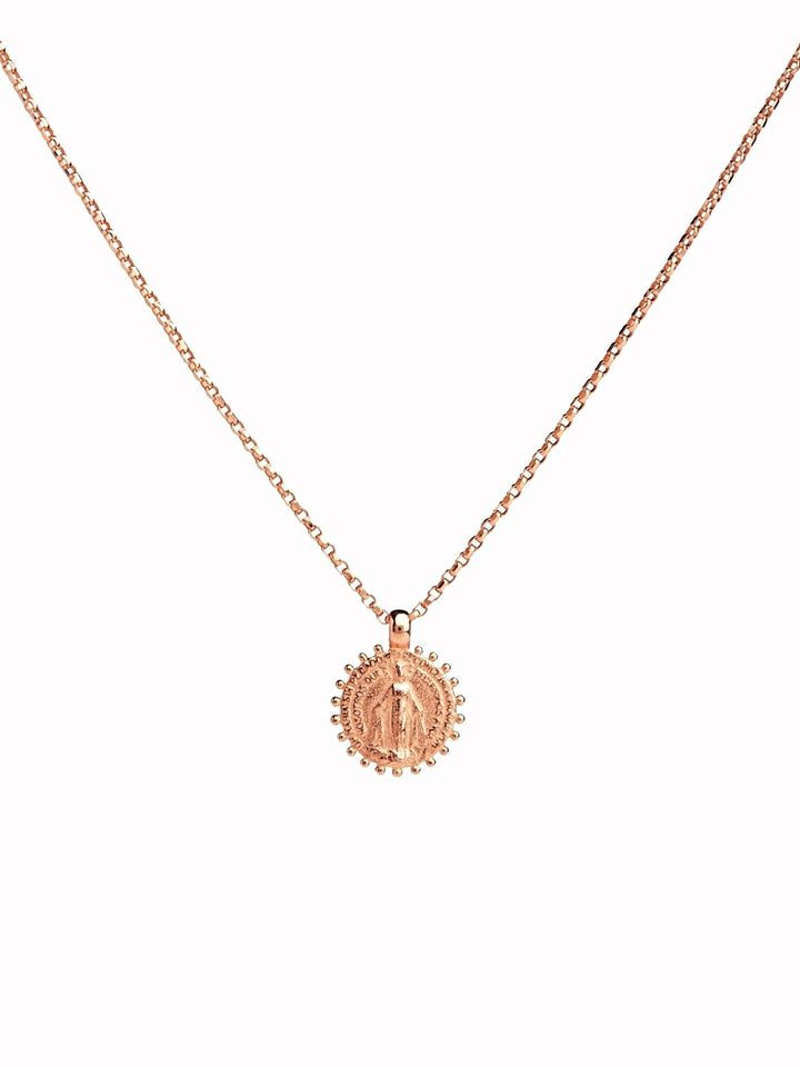 Virgin Mary Necklace - 15.7St Silver ShinyAdjustable NecklaceBackUpItemsLunai Jewelry