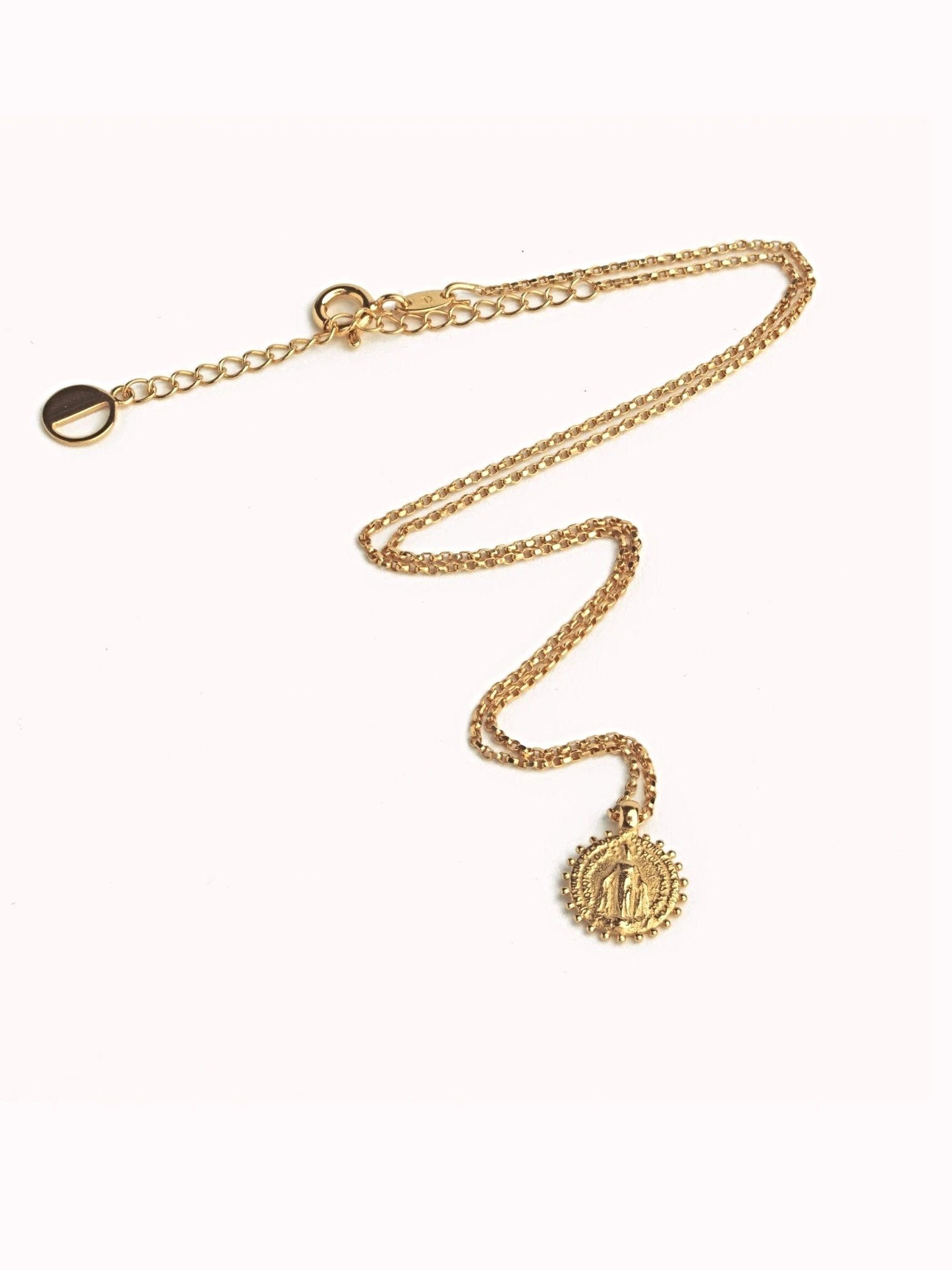 Virgin Mary Necklace - 15.7St Silver ShinyAdjustable NecklaceBackUpItemsLunai Jewelry