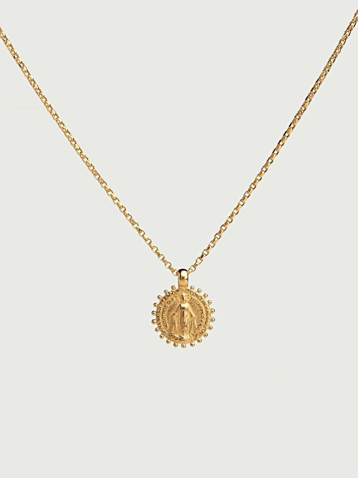 Virgin Mary Necklace - 15.7St Silver ShinyAdjustable NecklaceBackUpItemsLunai Jewelry